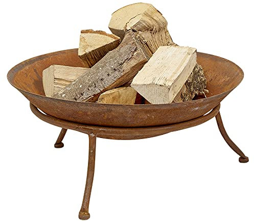 Braciere rotondo in ghisa, effetto ruggine, braciere da giardino, da campeggio