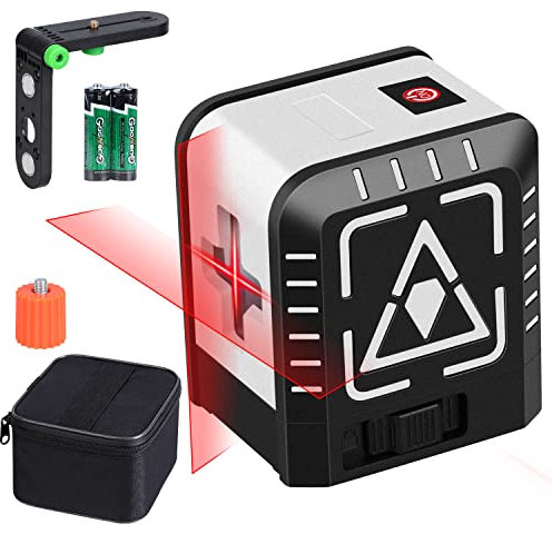 Niveau laser 50 pieds, niveau laser auto-nivelant LECHUANG pour accrocher des photos, outil de nivellement laser vert avec base magnétique à 360 °, niveau laser vertical horizontal en croix