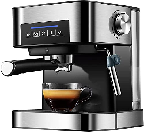 Machine à Expresso et Cappuccino à Pompe 20 Bars Machine à café Italienne Domestique Petite Machine à café Semi-Automatique à Mousse de Lait à Vapeur Haute Pression, Corps de tréfi