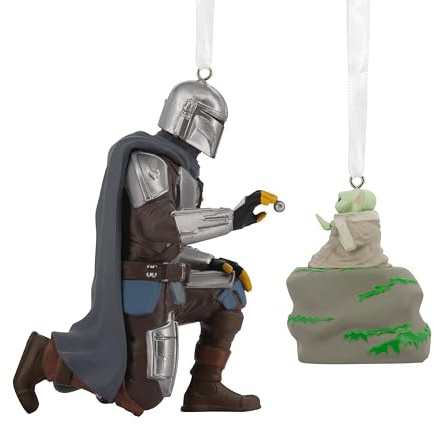 Hallmark Storied Moments, The Mandalorian & Grogu Ornament, Star Wars Tree Decoration, Resin Hanging Ornament, Christmas Hanging Ornament, Gifts for Christmas