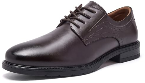 SHULOOK Scarpe Uomo Eleganti Classiche Stringate Scarpe Oxford Business Cerimonia Matrimonio Marrone Scuro 44