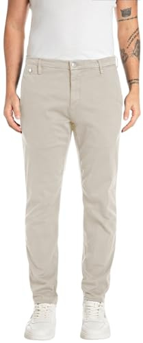 Replay Jeans Chino da Uomo Benni Hyperchino Color Xlite, 604 Moon Grey, 30W x 30L