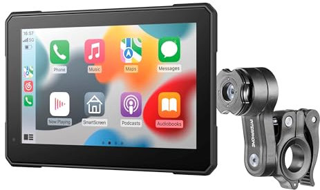 INTERPHONE SYNC70 Essential 7 Écran – Connexion Wi-FI et Bluetooth pour Lier Votre Smartphone – Musique et GPS Moto – avec Support QUIKLOX Inclus – Certifié IP66