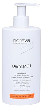 Dermana DermanOil 200 ml - olio detergente ultra delicato per pelle sensibile e secca a tendenza atopica, con Omega-3 e Omega-6, Vitamina A ed E, adatta a tutti, ideale anche per neonati