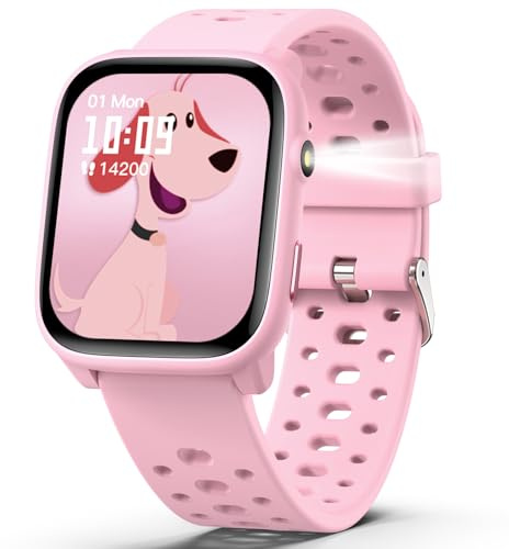Smartwatch, Orologio Fitness 1.83 per Bambini Smart Watch con Giochi, Contapassi, Cronometro, 100+ Sportivo, Notifiche Messaggi, Fitness Tracker per per Ragazzi Ragazze Adolescenti 6-16 (Rosa)