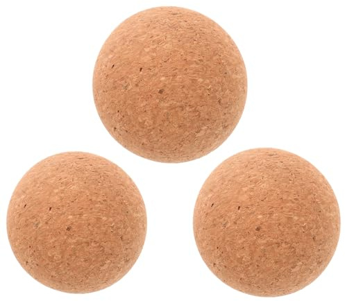 WEKADRIN 3 Pièces Balles de Massage Liège Portable pour Relaxation Musculaire Fascia Plantaire Yoga et Entraînement de Souplesse Outil Multifonction pour Bureau Sport et Voyage