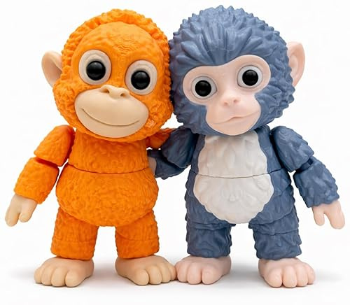 Genérico Punch (10 cm) y Lola (11 cm) – Figuras Flex Coleccionables Inspiradas en Historia Real Viral – Set de 2 Monitos del Zoo de Japón - Mono Punch & Lola - Pack Monos virales