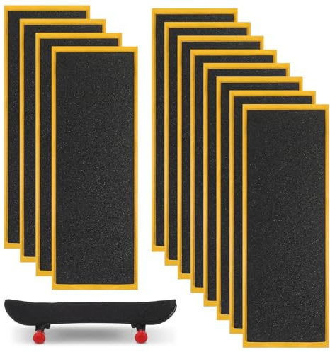 Gadpiparty 12pcs Fingerboard Grip Tape, Non-slip Foam Grip Tape for Finger Skateboard, Adhesive Fingerboard Supplies for Tricks & Training, Easy to Cut