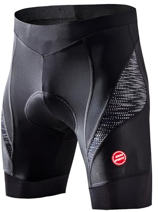 Souke Sports Men's Cycling Shorts 4D Padded Road Bike Shorts Breathable Quick Dry Bicycle Shorts,All Black M