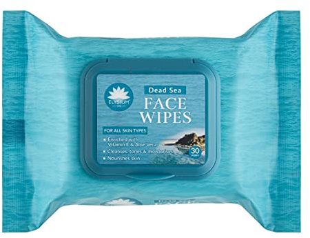 Elysium Spa Dead Sea Face Wipes, 30 Pack