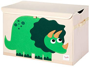 3 Sprouts Spielzeugkiste mit Deckel – Aufbewahrungsbox für Kinderzimmer, Spielzeugbox für Kinder, Spielzeug Kiste - Dinosaurier