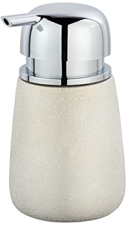 WENKO Seifenspender Glimma Champagner-Gold Keramik - Flüssigseifen-Spender, Spülmittel-Spender Fassungsvermögen: 0.33 l, Keramik, 9.5 x 15 x 8.5 cm, Gold, 15 x 8.5 x 9.5 cm
