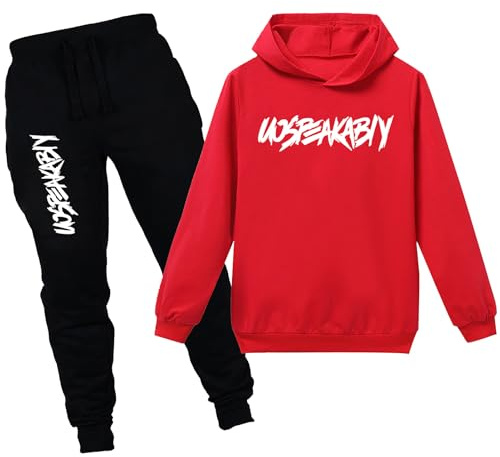 amropi Chándal Niños 2 Piezas Set Sudadera con Capucha y Pantalones Deportivo Jogging Conjunto Ropa 2-15 años