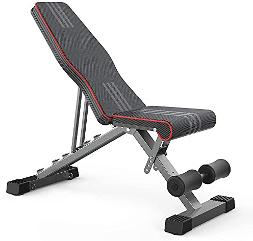Dripex Banc de Musculation Sport Weight Bench, Banc Musculation Multifonction pour Entraînement Complet du Corps au Domicile, Banc de Musculation Abdominaux Fitness en Acier, Supporte 150 KG (MAX)
