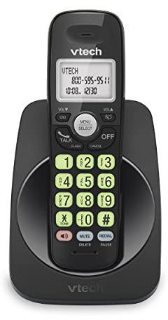 VTech Cordless Phone with DECT 6.0, Full-Duplex Speakerphone, Lighted Display, Backlit Keypad, Caller ID/Call Waiting, Volume Control, Hearing Aid Compatible, Wall Mount | VG131-11 (Black)