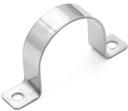 FamlTol 10 Pcs Abrazaderas Para Tubos Clip De Tubo De Silla De Montar 2 Agujero Abrazadera De Tubo En Forma De U Para TuberíAs De Agua, TuberíAs De Gas Y FijacióN De Cables Ø 40 mm.