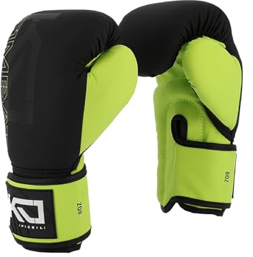 Picsil Kombat Guantes de Boxeo Kyros Grom, Guantes de Entrenamiento y Combate para Muay Thai, MMA, Kickboxing, Diseño Unisex (Citrus, 8oz)