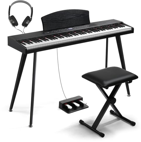 LALAHO 88 Key Keyboard Piano Set, Full Size Digital Piano (Black)