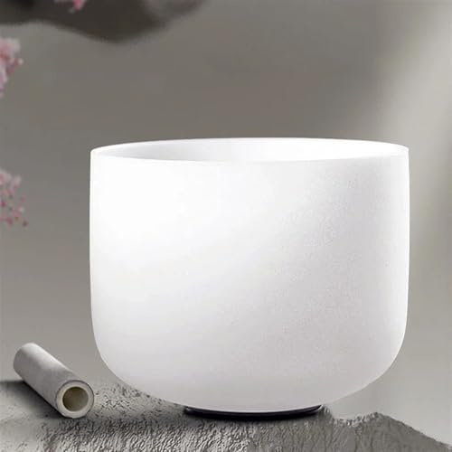 Klangskål i kristall 25 cm (10 tum), skålar i kristall, stora kvartssångskålar, ljudhelande instrument för meditation och yoga (10 tum B Note 440Hz)