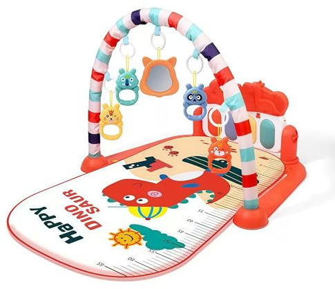 Alfombra de Actividades Musical con Piano Ajustable, manta de actividades, Tapete de Juego Interactivo con Sonidos, Colores Brillantes y Diseño Sensorial para Desarrollo Motor, Extraíble, 0‑36 Meses