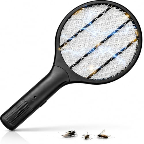 Matamoscas eléctrico – Atrapa insectos y mosquitos eficaz para moscas, mosquitos y otros insectos (matamoscas negro, 33,5 cm)