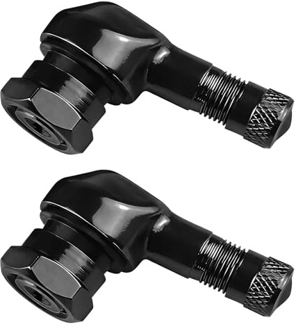EZVEZS, 2 steli angolari da 90 gradi per pneumatici di moto, diametro 11,3 mm, valvole per pneumatici in lega CNC per moto, adattatori per valvole pneumatici senza camera d'aria, valvole universali