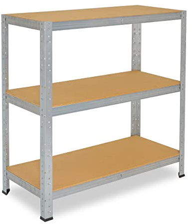 shelfplaza® 115x120x40cm HOME Scaffale metallo per carichi pesanti zincato con 3 ripiani con 175kg capacità di carico/Scaffali in metallo per garage come scaffali per ripostiglio o officina