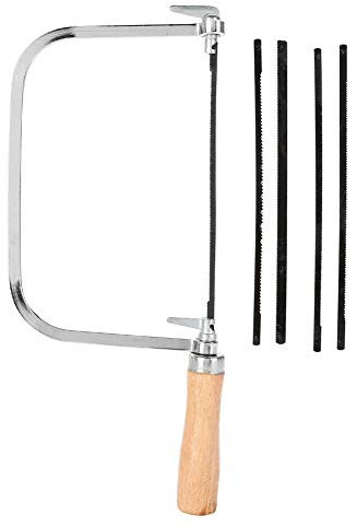 Sierra de afrontamiento, marco en forma de U, tornillo de extremo, sierra para trabajar la madera, alambre de arco, mango de sierra manual tallado, herramientas de corte