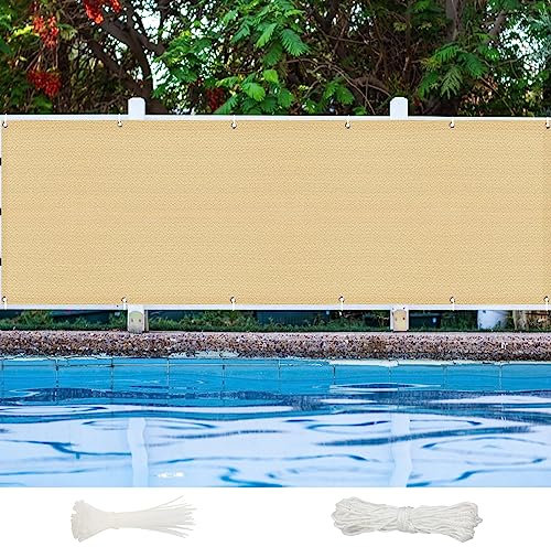 NINGBAI Balcón Pantalla Protección de Privacidad 65 x 850 cm Malla Ocultación Patio, Visual Balcon Pantalla Opaca Resistente al Viento Protección UV para Balcón Piscina, Amarillo