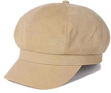 Skärmmössa för kvinnor, 8 paneler, ballongmössa, vintage stil, nyboy, bagerimössa, skjutmössa, kaki, 56/58 cm