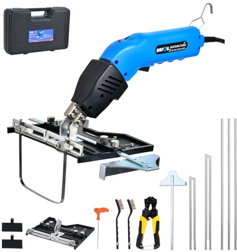 NLBFOU Electric Hot Knife Kit for Grooving/Sculpting/Cutting (5 Blades) Air Cooled 200W 110-120V Pro Slotter Foam Cutting Tool Styrofoam Cutter for XPS, EPP, EPS, EVA, EPE, KT Board, Sponge