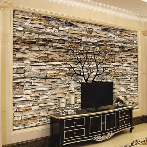 Papel Tapiz Fotográfico Personalizado, Papel Tapiz De Pared De Piedra 3D, Papel Tapiz Para Sala De Estar, Sofá, TV, Fondo, Murales De Pared,350cmX245cm