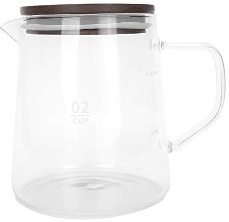 Jarra de café de vidrio, tetera de vidrio, cafetera para estufa, tetera de vidrio transparente de borosilicato, jarra de vidrio para café con tapa con asa para café y té (500ml)