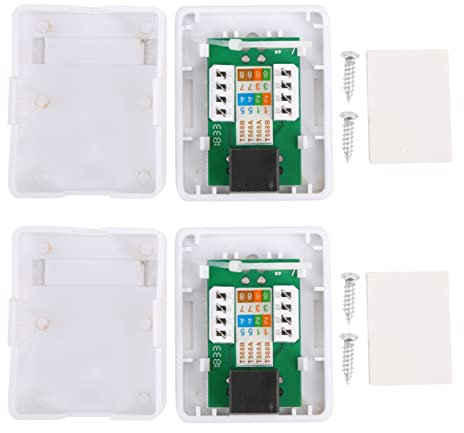Itonash 2pcs CAT6 Mount Box RJ45-8P8C Network Socket Single Port Desktop Information Network Junction Boxes