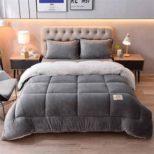 AIMENJOY Couette hivernale, antiallergique et chaude, couverture réversible, rembourrage en coton, couverture lourde pour lit double en hiver, 220 x 240 cm – 5 kg
