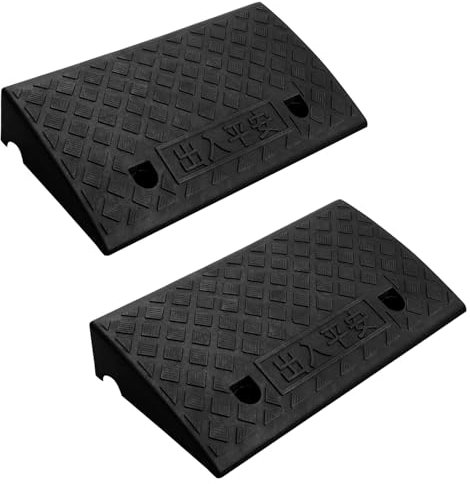 2PCS Kerb Ramp 50x27x9cm Wheelchair Ramp Slope Non-Slip Step Ramps for Car Caravan Trailer Wheelchair Disabled Acces