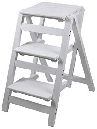 Marchepied pliant avec 3 marches multifonction double usage Blanc