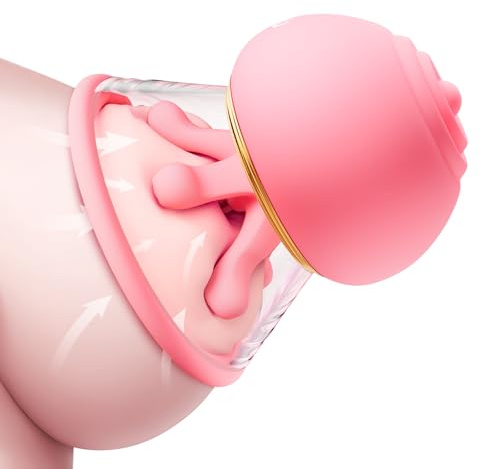 Nipple Toys Sex Toys Vibrator - Nipple Clamps Clit Sucker BDSM Adult Toys with 9 Kneading and Vibration Modes, Detachable Rose Toys for Nipples and Clitoris Female Sex Toys for Couples Games