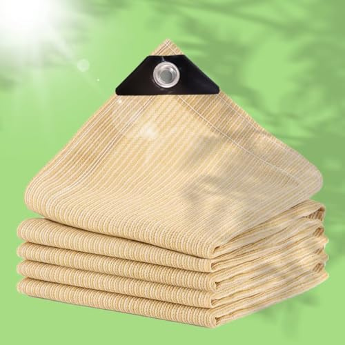 Toldo rectangular beige para balcón e invernadero, protección UV, bloqueador de luz solar, red de sombra transpirable para espacios al aire libre, mejora la circulación del aire
