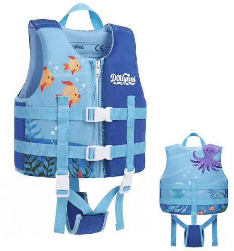Swim Floats Kids, Kids Swim Vest Float Jacket with Adjustable Safety Straps, Toddler Swimming Training Flotation Buoyancy Swimsuit for Boys Girls Aged 3-6 Years, Perfect for Pool and Swimming lesson