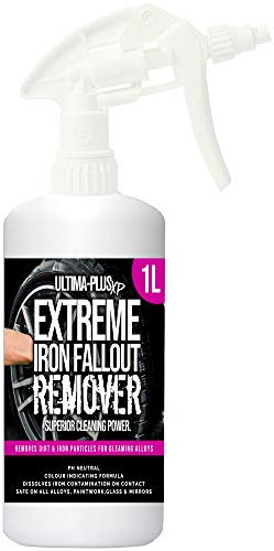 ULTIMA-PLUS XP Extreme Iron Fallout Remover -Safe for all Wheel Types - Removes Iron Particles & Dirt from Paintwork, Alloys, Metal, Glass, Mirrors and More - pH Neutral Formula (1 Litre)