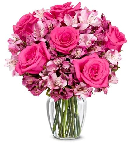 From You Flowers - Ma Chre Rose with Glass Vase | Fresh Flower Bouquets for Birthday, Anniversary, Get Well or Celebration