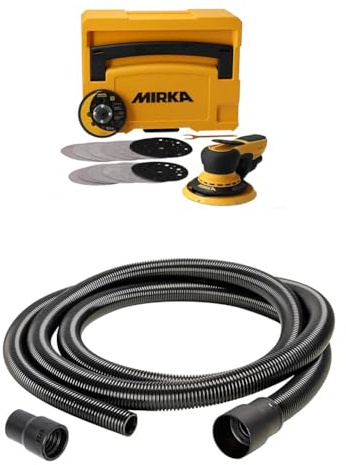 Mirka DEROS II 5650 Ponceuse excentrique avec aspiration pour papier abrasif Ø 125 et 150mm, course 5,0mm et Flexible d'aspiration antistatique 4m