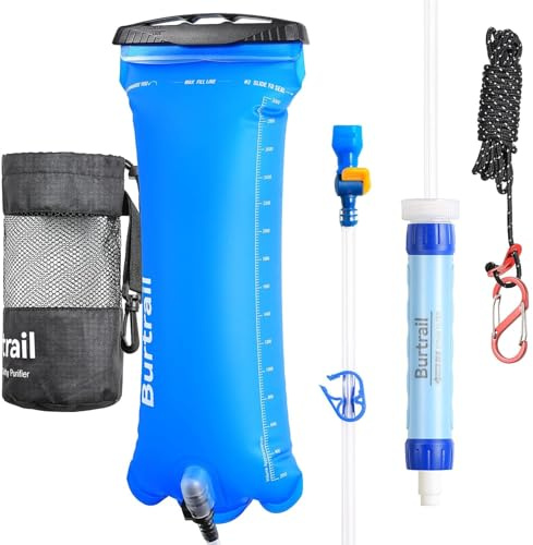 Burtrail Gravity Water Filter Pro, Versatile Water Purifier Camping with 0.01-Micron Water Filter Straw, 3L Gravity Bag, Survival Gear for Hiking, Backpacking, and Emergency Preparedness
