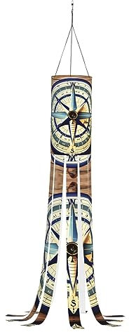 TTYDOKLA Calze a vento con stampa di bussole a vela marittima, da appendere, per esterni, per il Ringraziamento, manica a vento fantasma, per decorazioni esterne