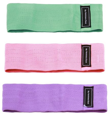 Bandas Elasticas Musculacion, Gomas Elasticas Musculacion Antideslizantes de Tela, Cintas Elasticas Musculacion 3 Niveles de Ejercicios para Gluteos, Cadera, Piernas, Yoga, Pilates, Fitness