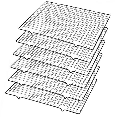 6 Packs Cooling Racks 16x10 Baking Rack for Cooking and Baking Oven Wire Rack Cooling Drying Roasting Rack Heavy Duty Baking Rack for Roasting Cooking Grilling Drying