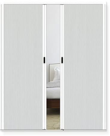 Puerta Corredera Plegable Puertas De Concertina Blancas Para Interiores, 190 200 210 220 230 240 Cm De Alto, Puerta Plegable Invisible Con Diseño Panal Para Cocina, Sin Necesidad De Taladrar(80x200cm/