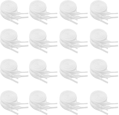 Lot de 16 paires de lacets plats de 8 mm de large - Chaussures de sport - Chaussures de loisirs - Lacets en gros - Modèle universel, 120