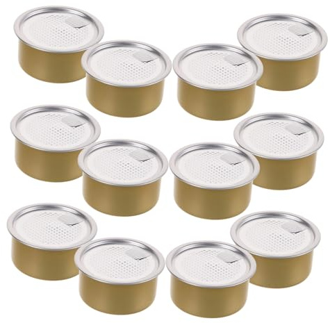 LIGIGWASH 12 Piezas Latas de Aluminio para Alimentos Tarros Vacíos con Tapa Fácil de Abrir para Almacenamiento de Comida para Mascotas Repostería y Snacks Sellado Hermético Colores Dorado y